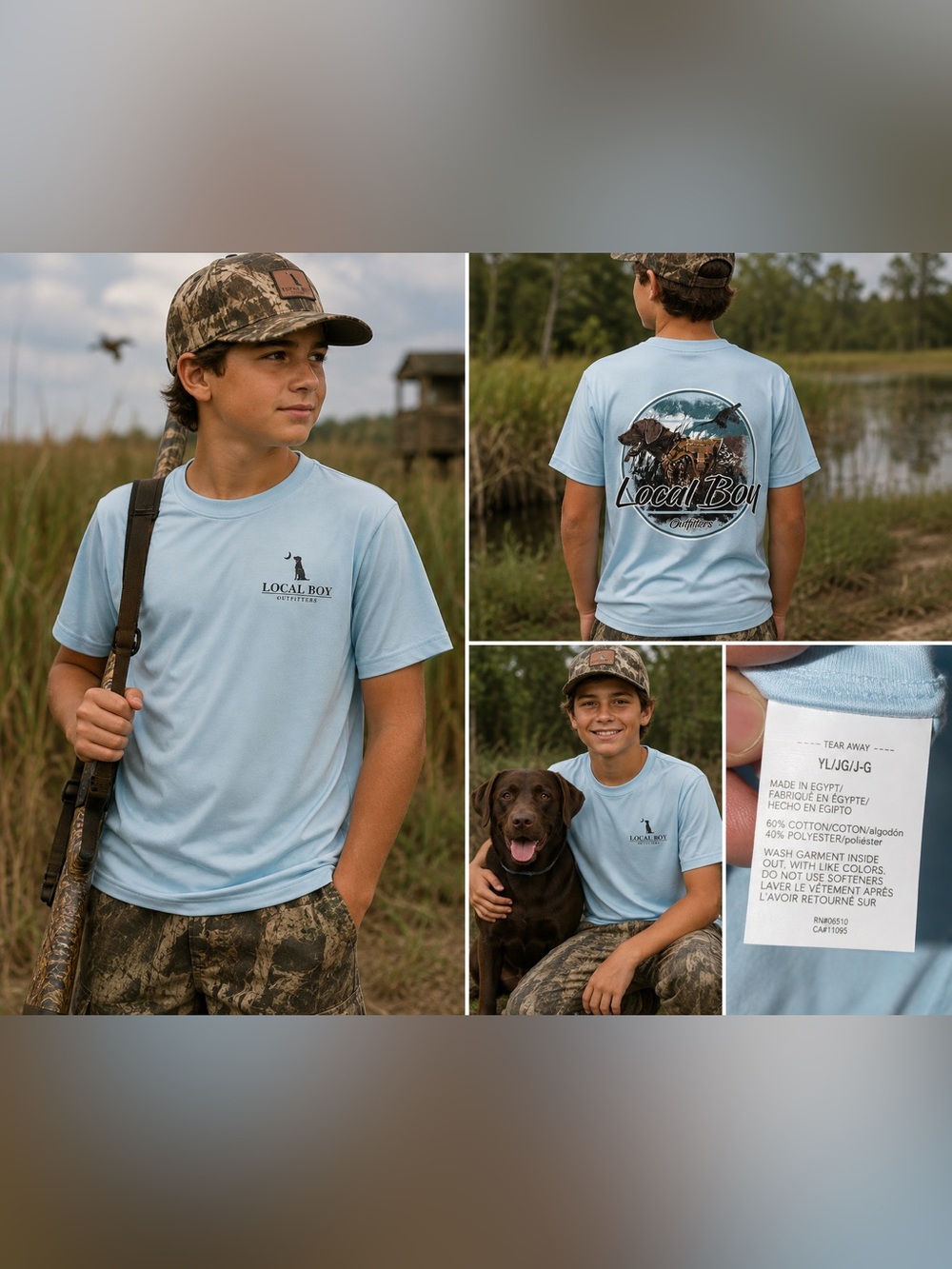 Local Boy Outfitters Kids' Light Blue Graphic Tee